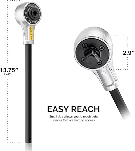 Miniatura 4 de Neiko 03715B llave de potencia multiplicadora de torque de 1/2 pulgadas, acero Cr-Mo/Cr-Va | 1100 pies-libras