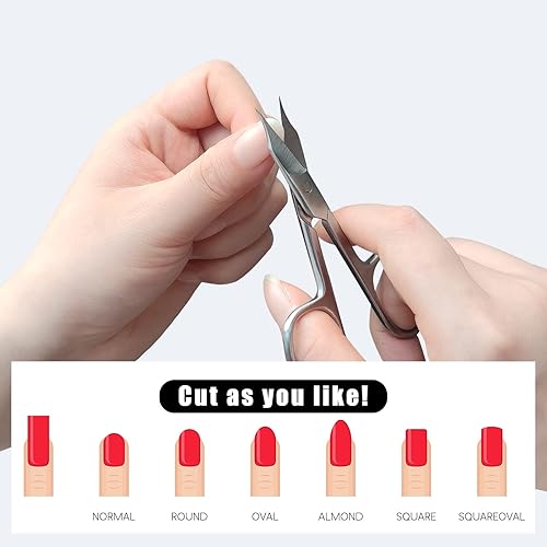 Miniatura 3 de Tijeras profesionales para uñas y cutículas, 2 en 1, tijeras de manicura para hombres, kit multiusos de acero inoxidable para cutículas, pedicura y
