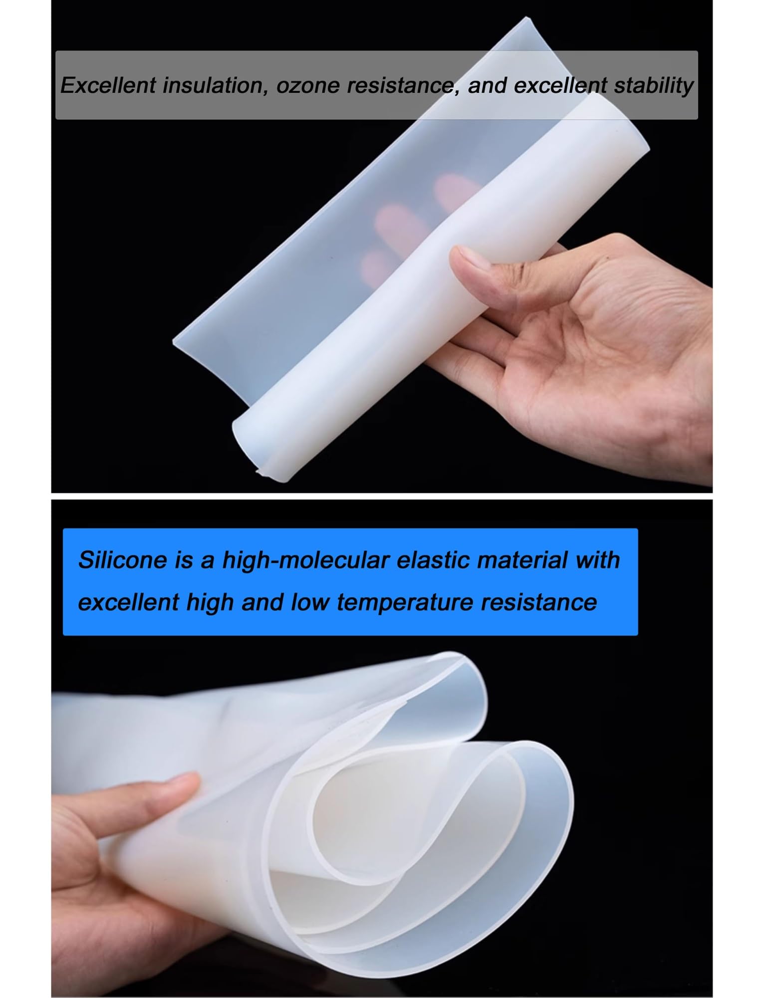 Foglio di silicone traslucido resistente alle alte temperature for parti industriali fai da te(1000x3000x1mm)