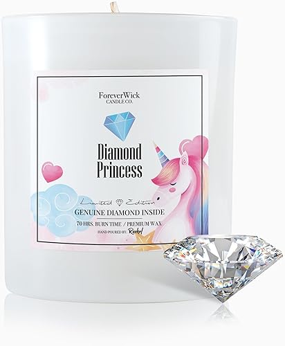 Vela de princesa con diamante en el interior, velas Foreverwick, velas de soja perfumadas, regalos para mujeres, vela de aniversario, velas de