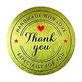Handmade with Love Especially for You Thank You Stickers 1.5