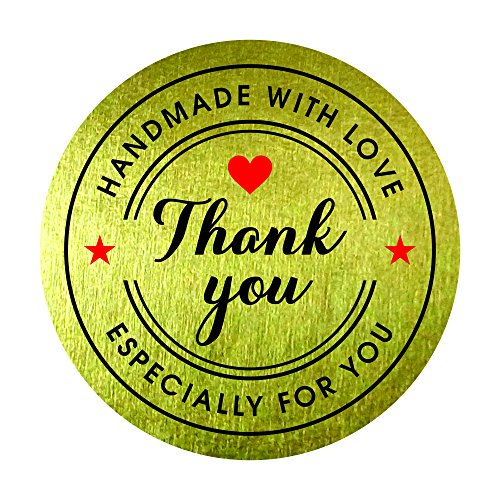 Handmade with Love Especially for You Thank You Stickers 1.5