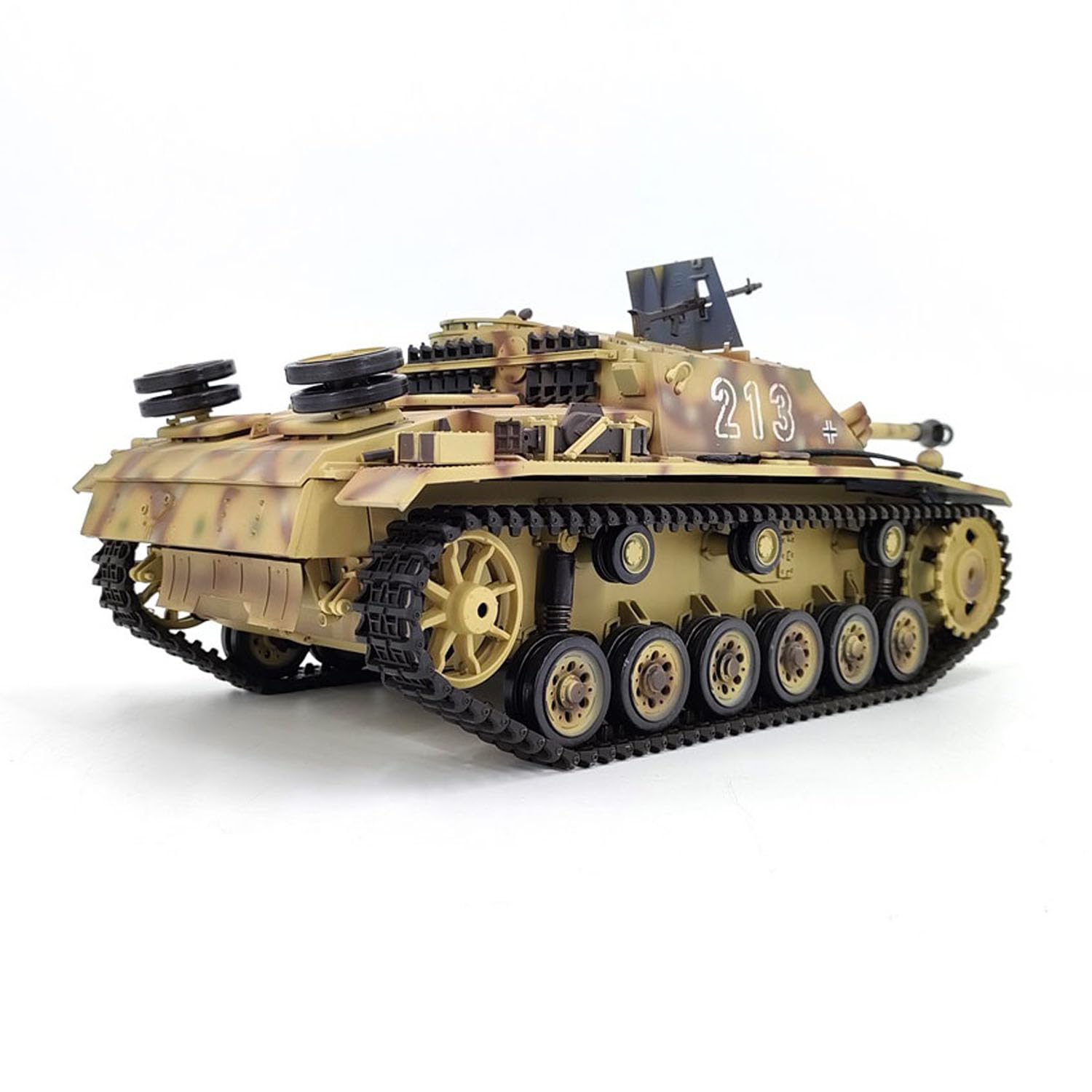 Henglong 1/16 7.0 Tanque de plástico RC alemán Stug III RTR modelo militar 3868 BB IR caja de cambios de acero Radio 1800 mAh batería juguetes de sonido