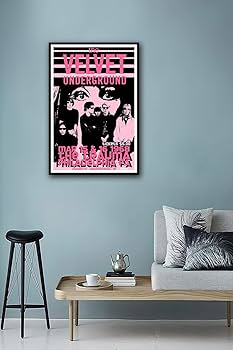 ヴィンテージ ベルベットポスター Amazon.co.jp: ベルベット 地下コンサート音楽バンドポスター