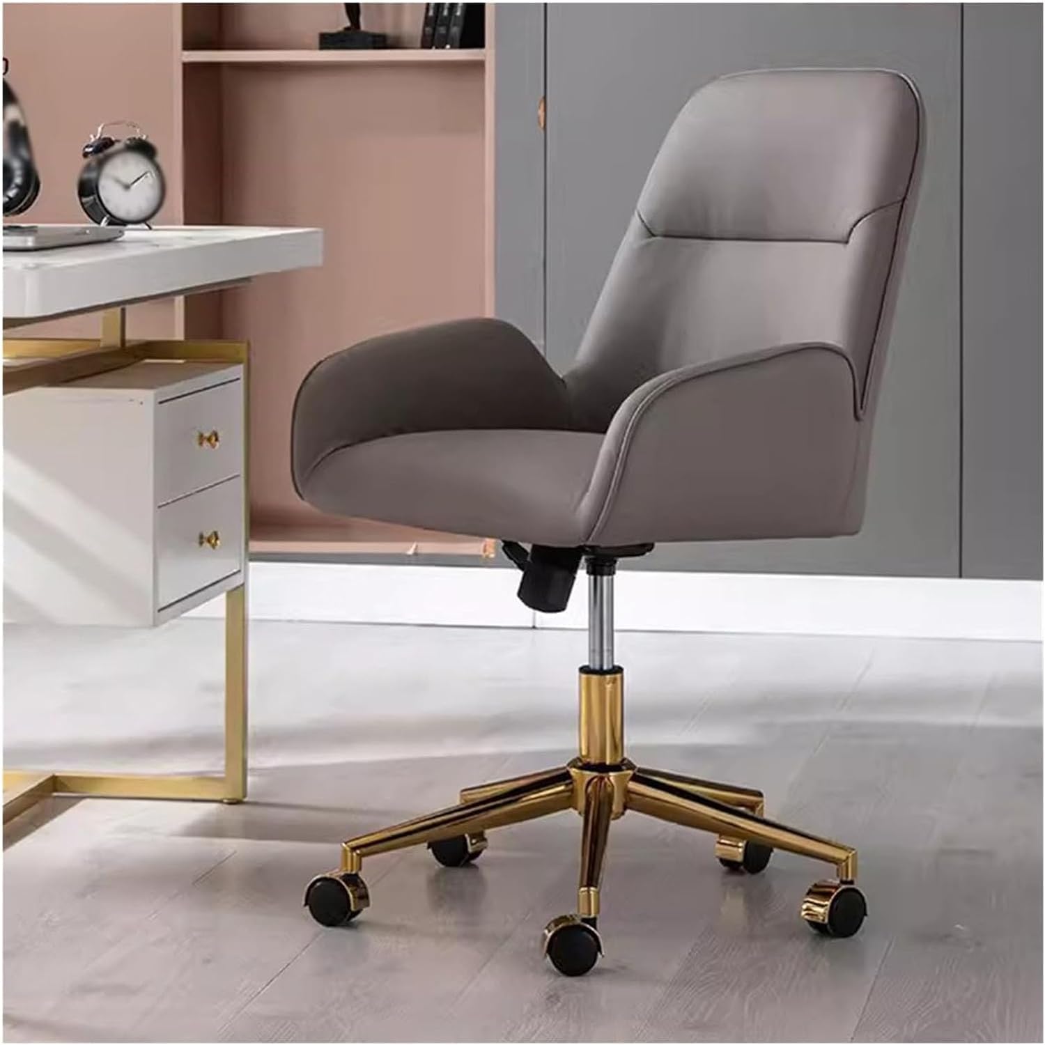 METTEOR Office Chair - table PU Leather Task Chair Adjustable Swivel Design Supports Up to 250 lbs Ideal for Home & Office Use (Grau)