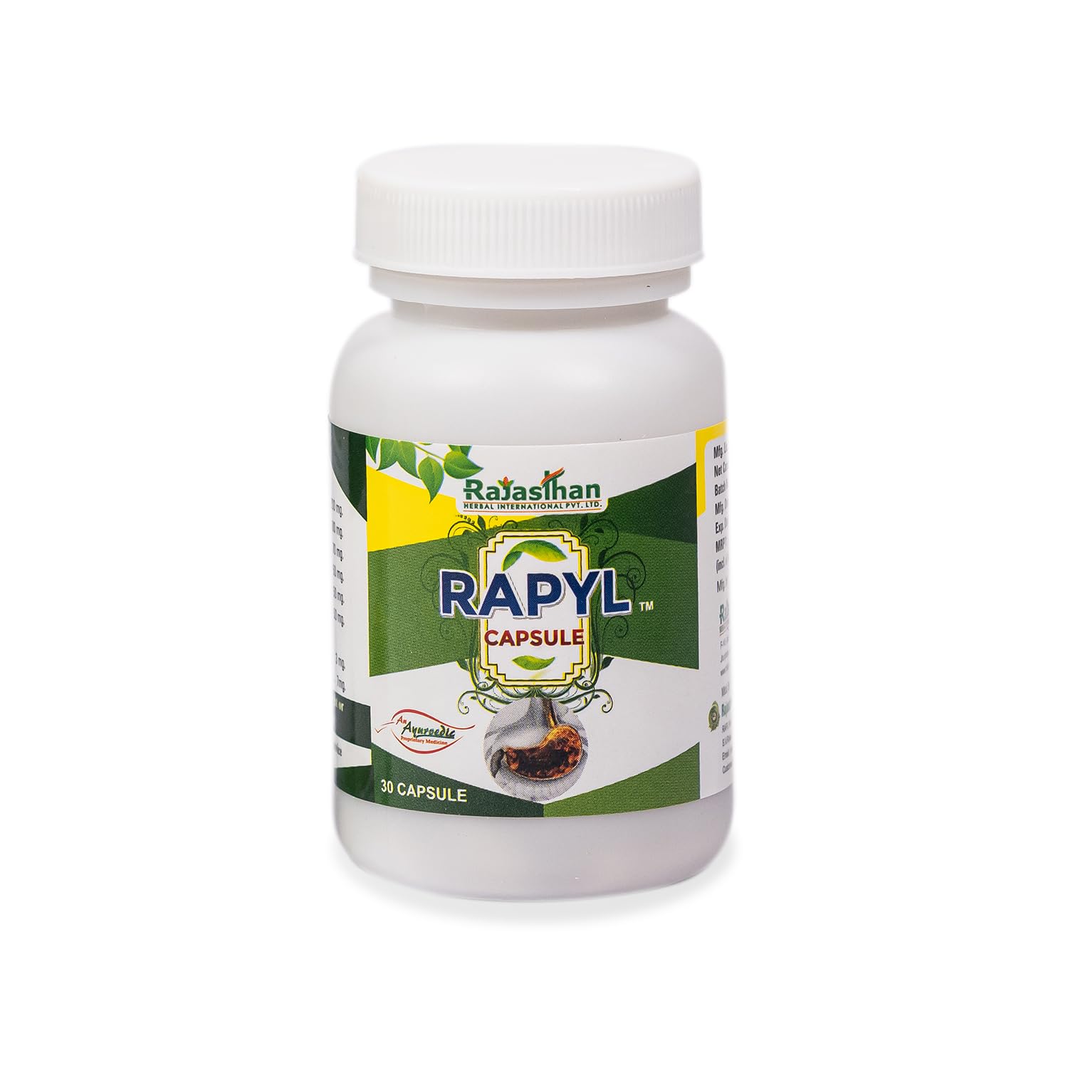 RAPYL Capsules by Rajasthan Aushdhalaya |Indication - Gas | Constipation| Alleviate Digestive |Acidity | Improve Digestion | 30 Capsules-image-21
