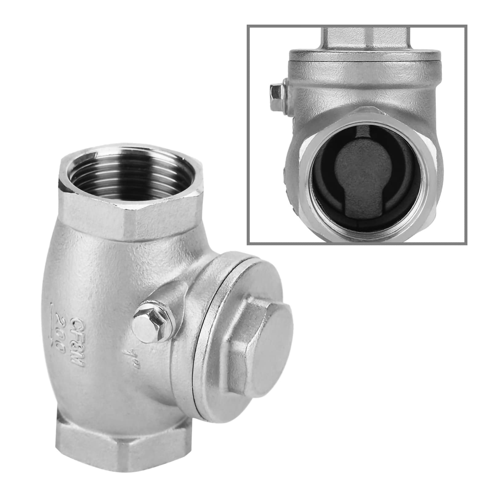 Valvola di Ritegno a Battente Acciaio Inossidabile 304 Filettatura Femmina BSP DN25 1 Pollice per Acqua Vapore Olio Gas Industriale Industria