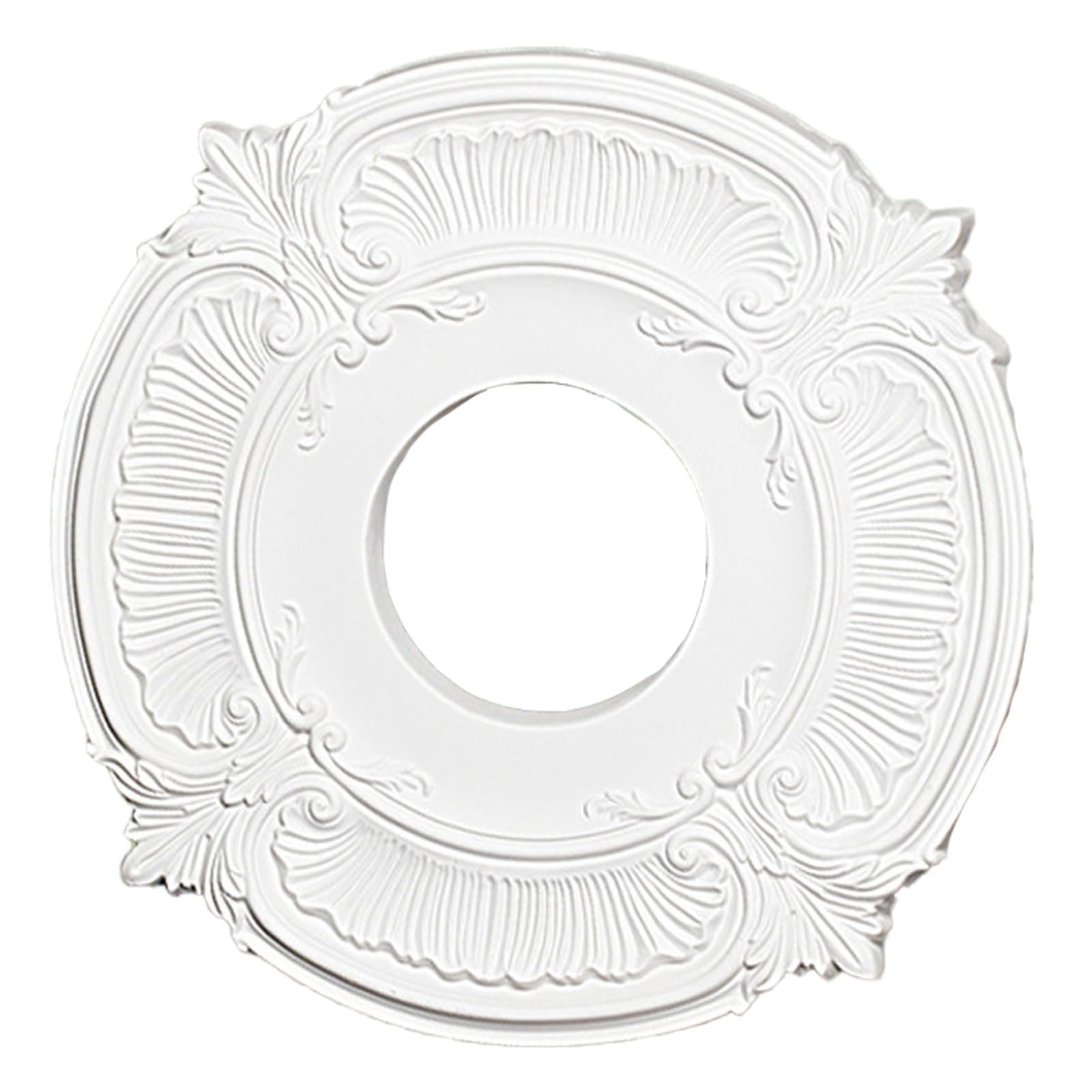 Foelanne White B White Round Pu Ceiling Medallion Multiple Sizes(,33.5Cm)
