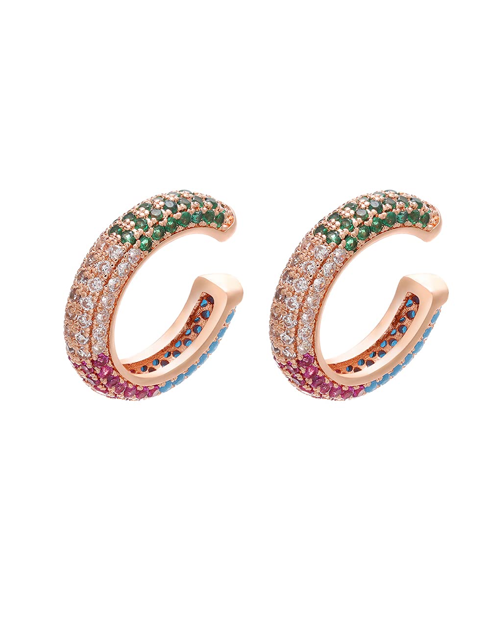 AnnBabic Ear Cuffs for Women - CZ Paved Hoop Conch Cuff Earrings for Men - Sparkle Rhinestones Clip On Wrap Earrings Non Pierced