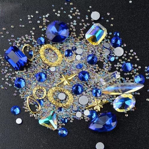 Chunmeng RIV001 Mixed Sparkle Nail Art Rhinestones Diamonds Crystals Beads Artificial Pearls And Gold Silver Nail Studs Metal Female Nail Decoration thumb #4