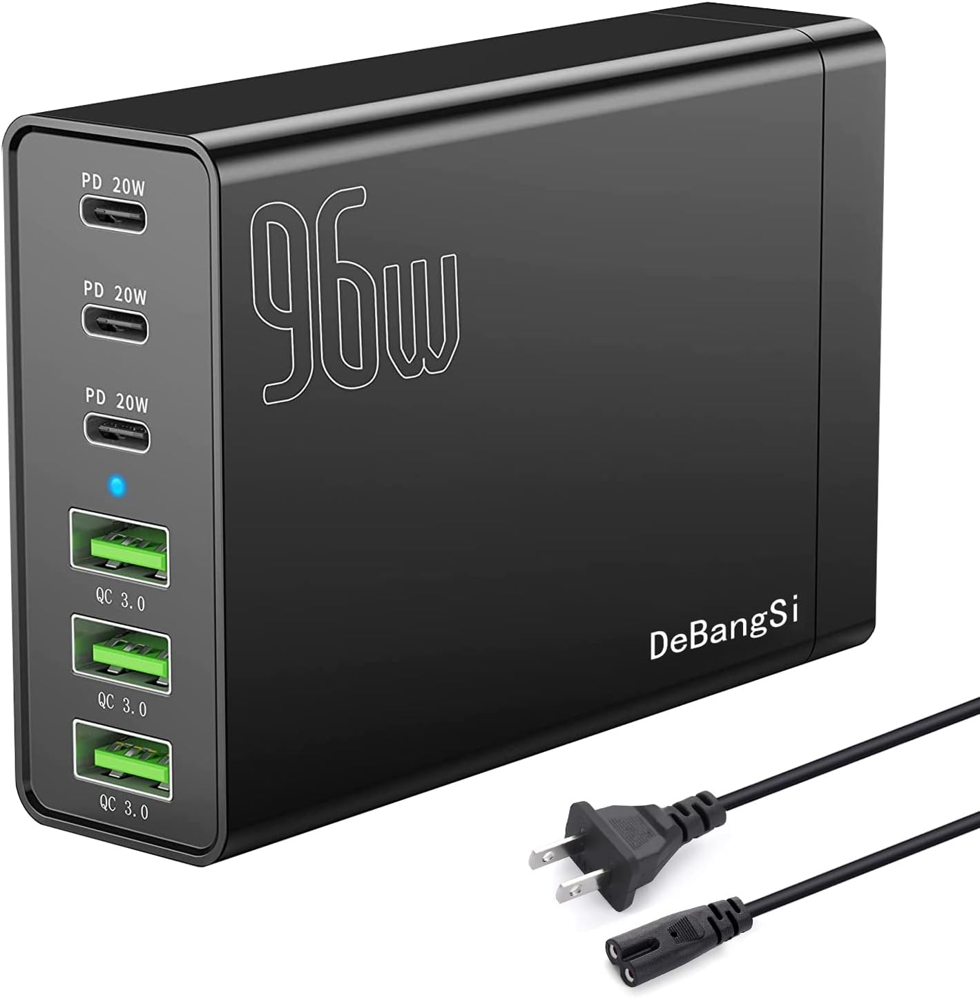 USB C Charging Station, 96W 6 Ports USB Charging Station with 3 USBC