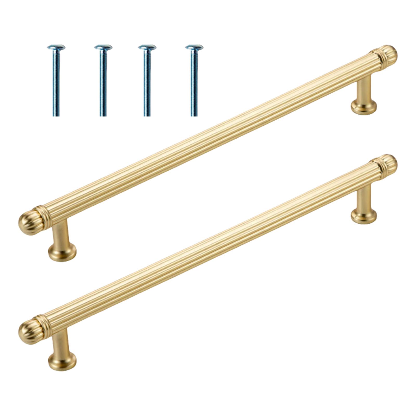 Alloneslife 192Mm Copper Brushed 2Pieces Elegant Brushed Gold Drawer Pull Zines Alloy Materials Cabinet Handle Portable For Stylish Home Interior Elegant Furniture Handle