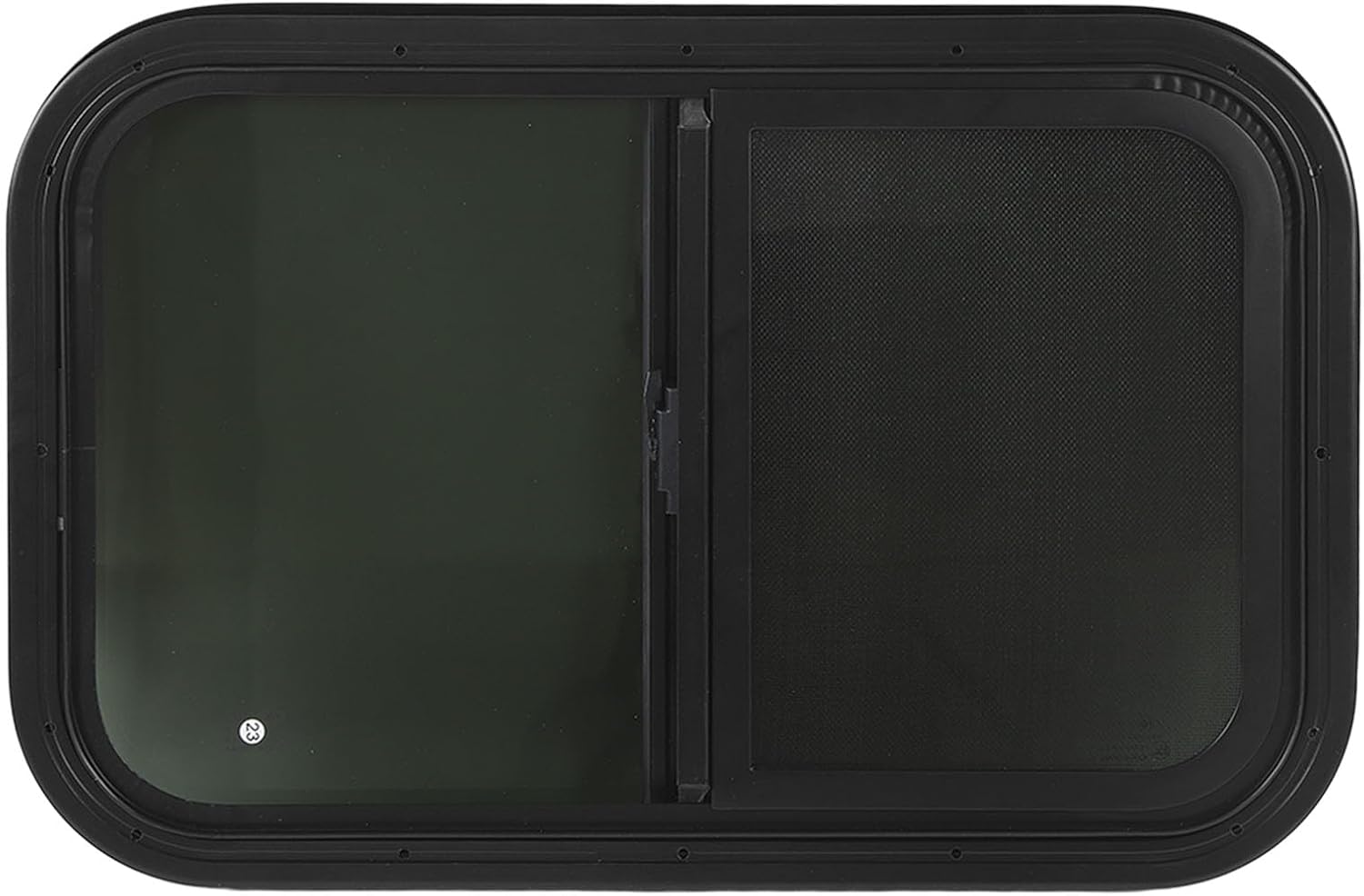 Qiilu Rounded Sliding, Black Aluminum Alloy Frame, 4mm Tempered Glass, Movable Screen, for RV with Privacy and Sun Protection, 700x300mm (for Wall Thickness: 31 to 36mm)