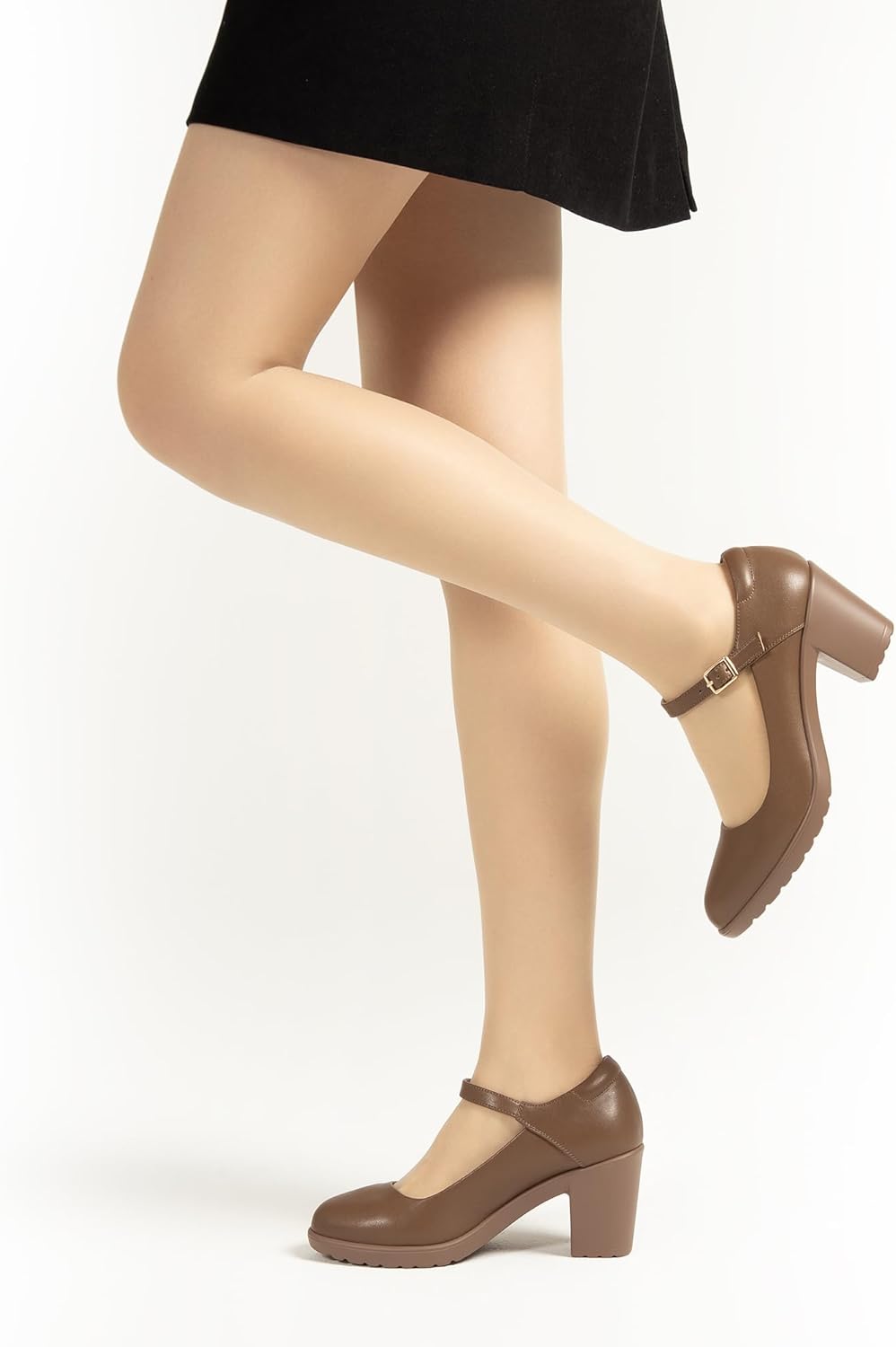 Mary Jane Heels with Arch Support, Closed Round Toe Chunky Pumps for Women, Comfortable Block Heel Dress Shoes - Image 2