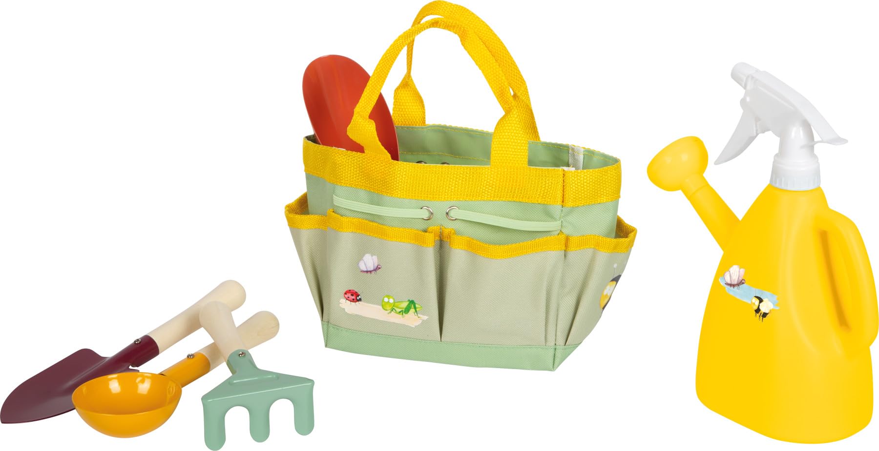 small foot Bolsa Herramientas de jardín Tiny Garden Infantil Madera Metal, a Partir de 3 años, 12664, Multicolor