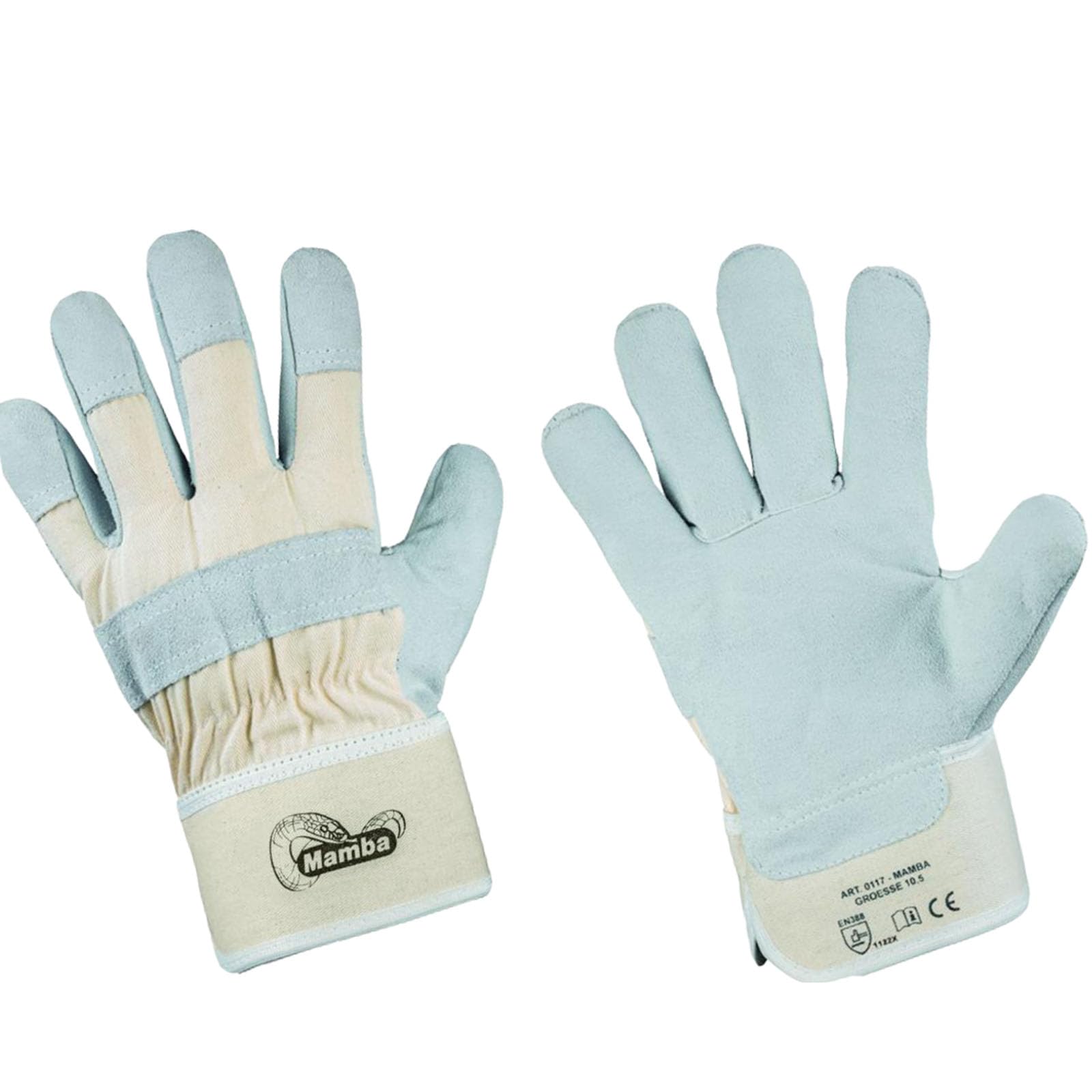 D2D | 120 Paar - Arbeitshandschuhe - Größe: 10,5 - aus Rindspaltleder, Naturfarben - EN388 - Schutzhandschuhe - Gartenhandschuhe - Robust - Montagehandschuh CAT 2