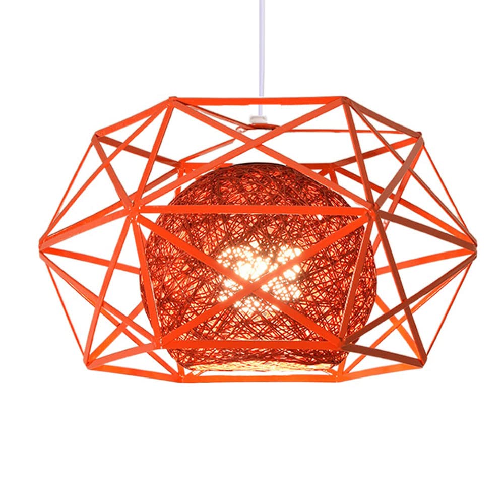 YGZPALH Macaron Color Industrial Pendant Light Metal Cage Island Light Fixture Adjustable Hanging Cafe Decor Light Foyer Dome Lighting E26 Base for Dining Foyer Loft Restaurant Ceiling Light