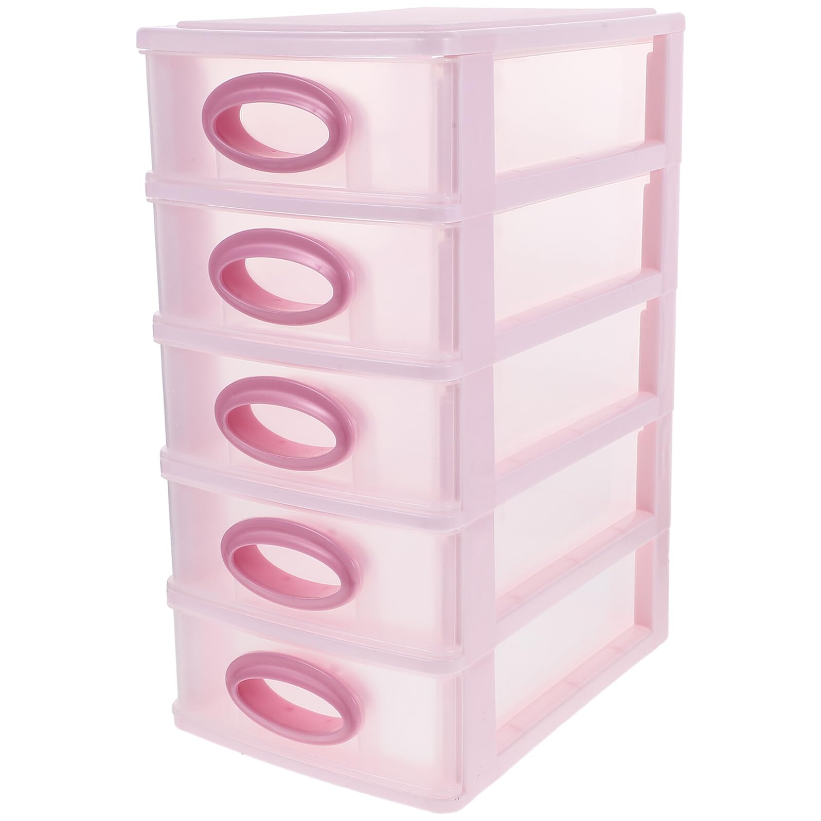Organizer da Scrivania 5 Cassetti in Plastica PP Rosa Cassettiera Portaoggetti per Trucco e Cancelleria Soluzione Salvaspazio per Ufficio Camera e Cucina
