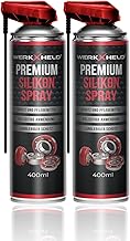2 x WerkXheld Silicone Spray Lubricating Spray 400 ml Premium Lubricating Oil, Creeping Oil & Spray Grease - Treadmill Oil, Silicone Spray, Silicone Grease for Seals, Plastic, Rubber, Wood & Metal