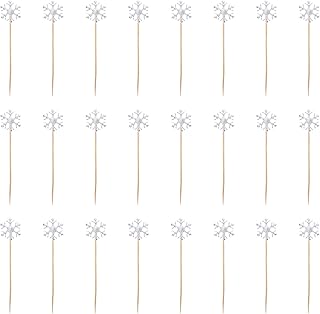 Frcolor クリスマスケーキトッパー 50個入り ケーキピック 紙製と木製の耐久素材使用 クリスマスパーティーやデザート飾りに