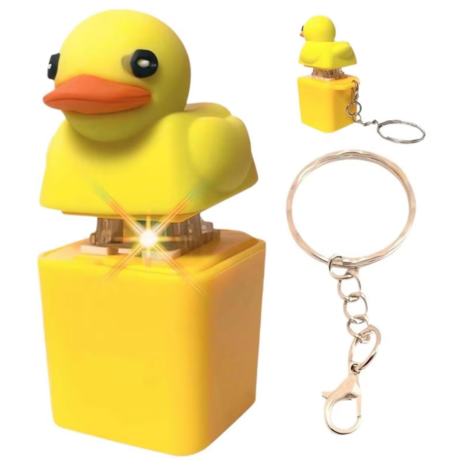 Qxiao Yellow Duckys Quacking Fidget Toy Duck Keychain Duck Keyboard Keycaps That Quack Keyboard Fidgets Relief Stress Quacking Ducks Fidget Toy Keychain Distinctive Sensory Gadgets To Relieve Stress And Anxiety