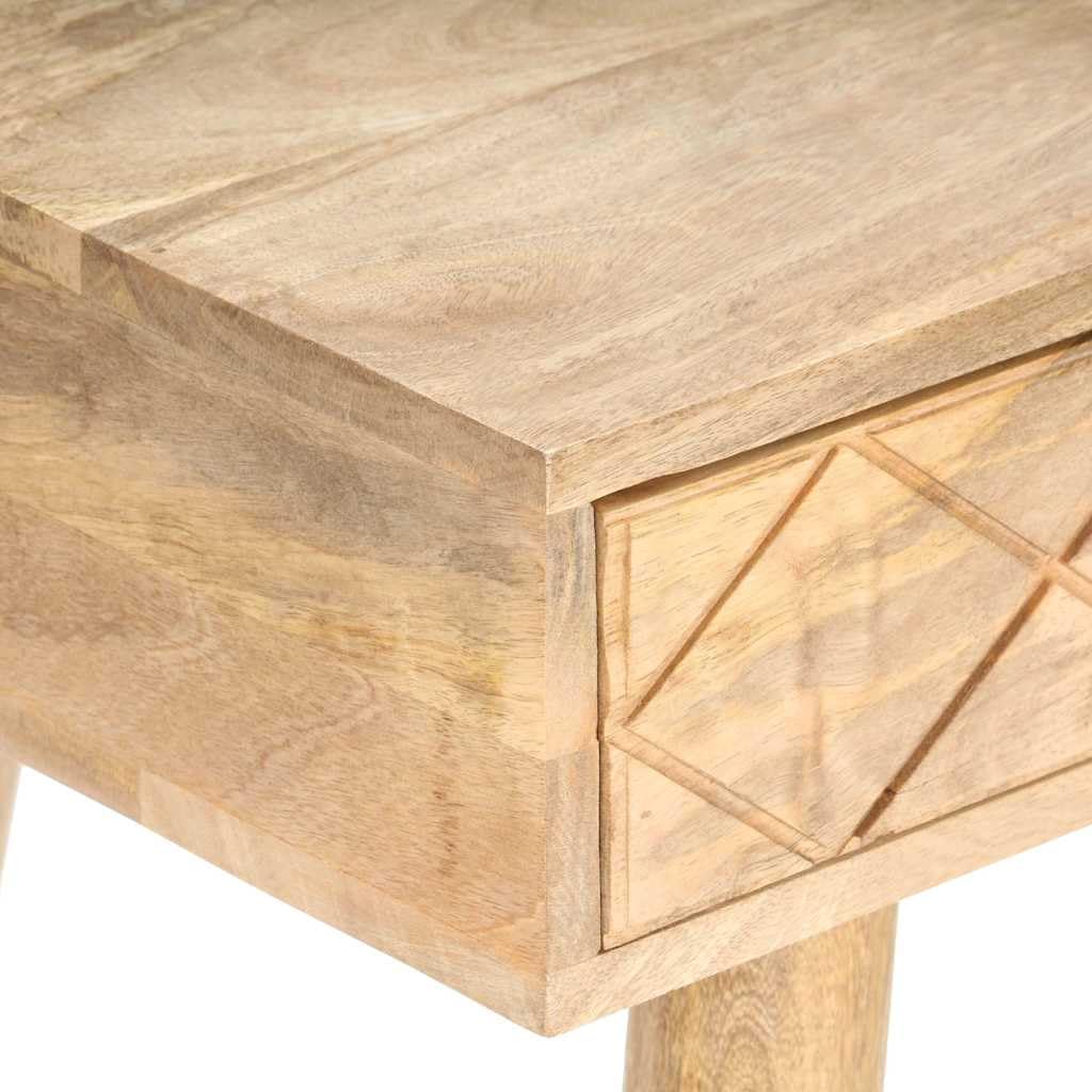 Tavolo da toeletta in legno di mango massiccio, 100 x 50 x 76 cm, con cassetto e specchio, tavolo cosmetico con spazio per camera da letto e bagno, organizer per cosmetici e toeletta