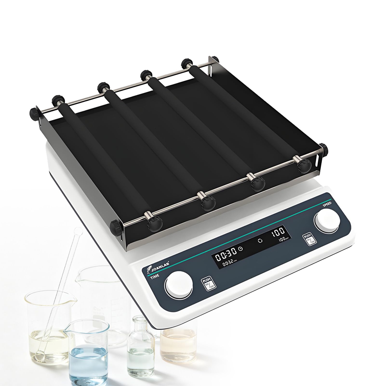 Laboratoryjna wytrząsarka orbitalna (model stołowy), cyfrowa regulacja prędkości 40–200 obr./min, bezobsługowy silnik bezszczotkowy, platforma 250 × 250 mm (udźwig 2 kg) OS-40Max