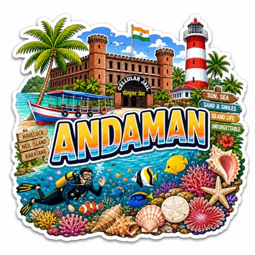 Image of Zesta Wooden Fridge Magnets Set | Refrigerator Decor Magnets for Kitchen | India Souvenir Fridge Magnet Collection | Wooden Magnet for Fridge Door Decoration (Andaman)