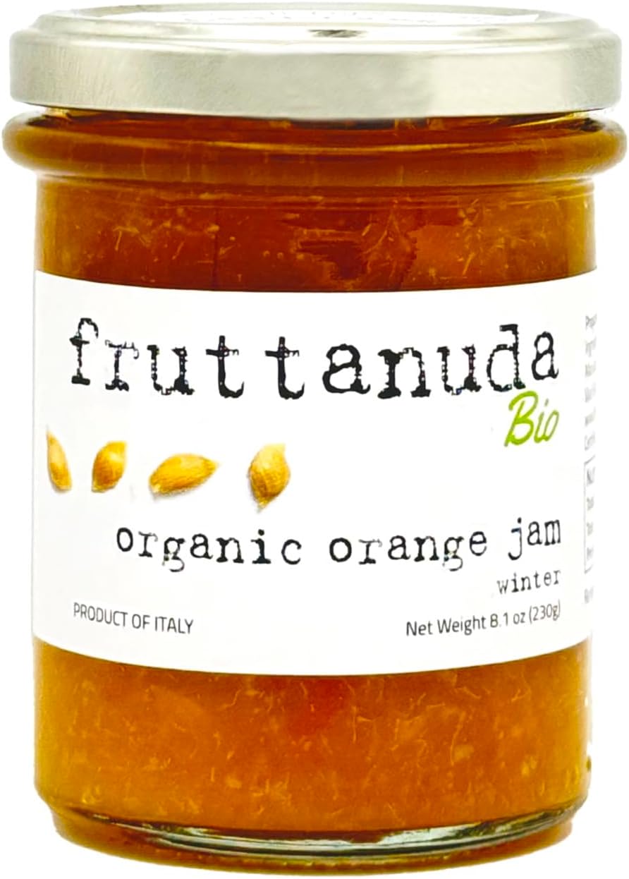 WellEatable Orange Marmalade, 100% Italian Fresh Citrus, 90%+ Fruit-Forward, More Spoonable, Less Jelly (See Videos), Organic, Only Two Ingredients, Less Sugar, No Chemicals - 8.1 oz