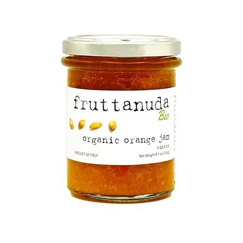 Mermelada de naranja  Crema orgánica para untar, hecha en Italia, 100% fruta fresca italiana, solo dos ingredientes, más fruta +90%, menos azúcar,