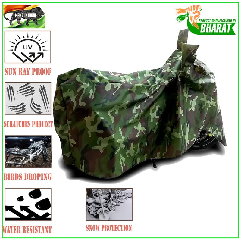Image of DUFFEL-100% Heat Protection Two Wheeler Bike /Scooty Body Cover for TVS iQube BS6 Water Resistance /UV-Rays /Birds Dropping /Scratchproof /Dust Proof /Waterproof[Green Jungle Print]
