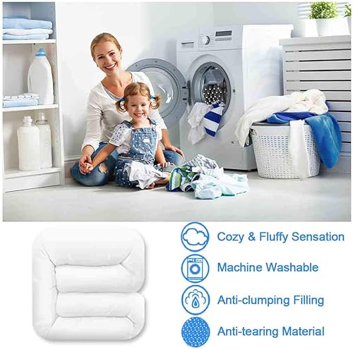 Miniatura 6 de TEKAMON - Edredón King para todas las estaciones, para invierno y verano, cálido, suave y acolchado, relleno alternativo de edredón con pestañas en