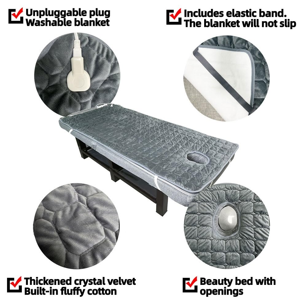 Couverture chauffante de massage surmatelas chauffant électrique pour table de massage avec trou d'aération