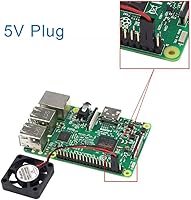 Vista 5 de 2 ventiladores 3007 para Raspberry Pi 5 1.181x1.181x0.276 in Cooler Pi ventilador de caja de enfriamiento sin escobillas 1.181 in 1.18in 3.3V 5V DC