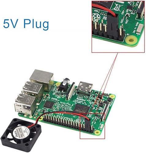 Miniatura 5 de 2 ventiladores 3007 para Raspberry Pi 5 1.181x1.181x0.276 in Cooler Pi ventilador de caja de enfriamiento sin escobillas 1.181 in 1.18in 3.3V 5V DC