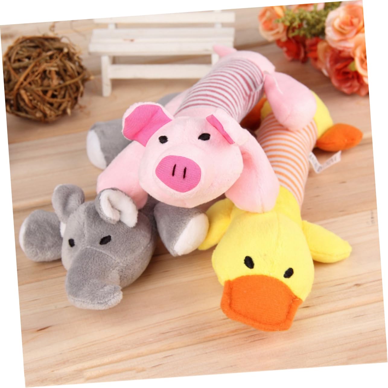 Housoutil Jouet à Mâcher Couineur en Peluche Rose Forme Cochon pour Chien | Peluche Sonore, Usage Jeu et Lancer, Style Adorable, Couleur Aléatoire