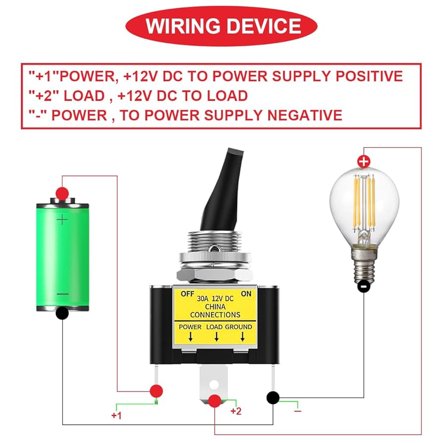 4x Kippschalter DC 12V 30A Mit Blauer LED - 3-Pin Schalter Für Auto & Boot