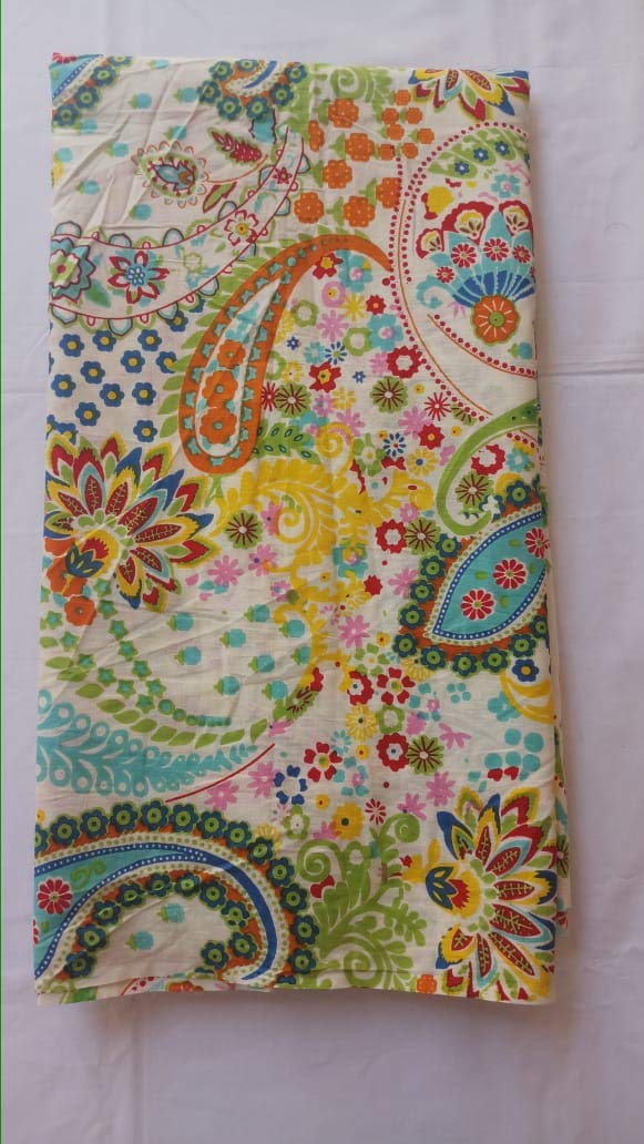 KALAP Floral Printed Cotton Cloth Materiel Paisly White Fabric Running Jaipuri Hand Block Printed Women Dress Material Kurtis Natural 44 Inches Width 2.5 Meter-image-33