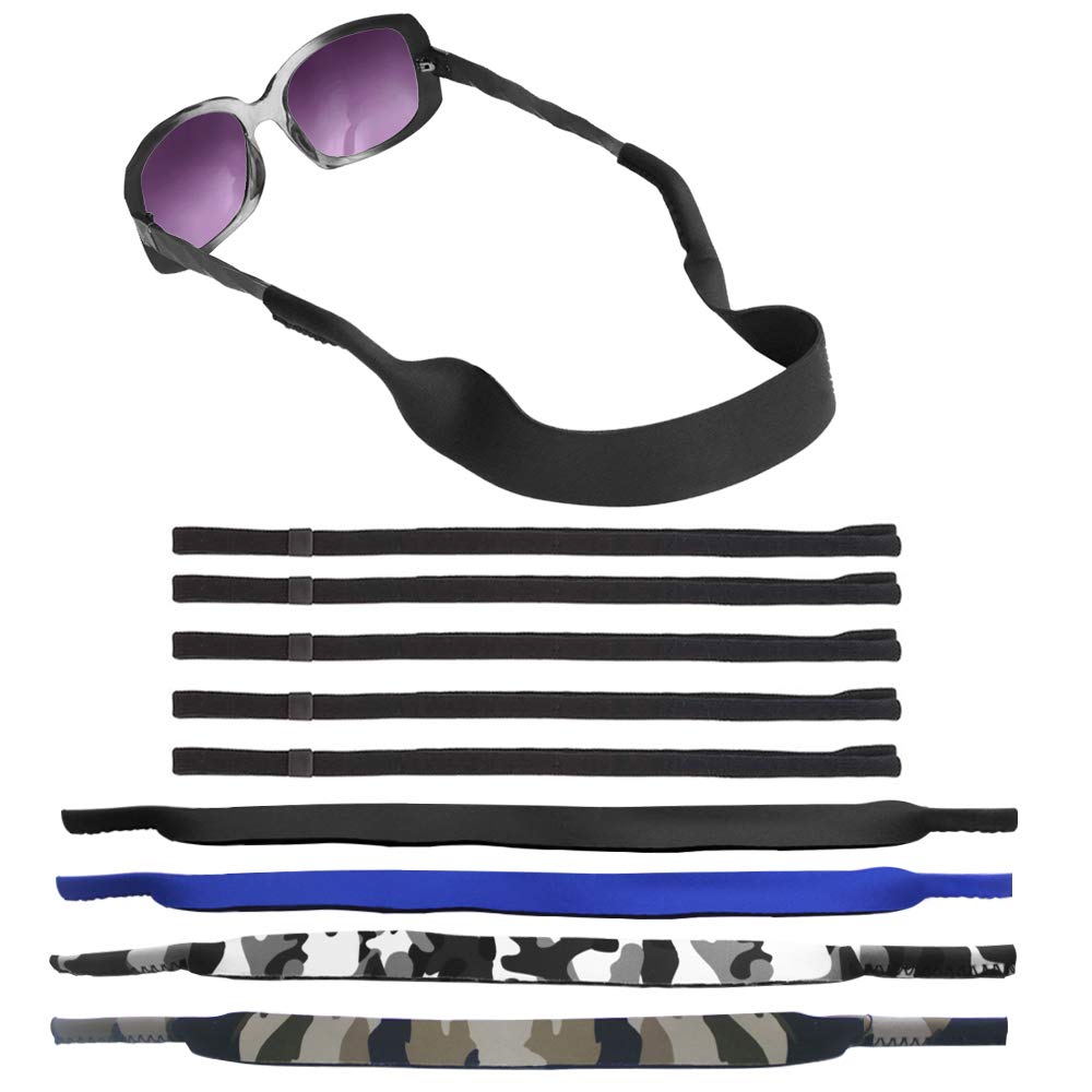 Senhai 4 Piezas Impermeable Correa de Gafas de Sol con natación Buceo Flotante Material de Neopreno y 4 Piezas La Seguridad Correas de Gafas de Sol, Suave Retenedores de Gafas para Deporte, Lectura