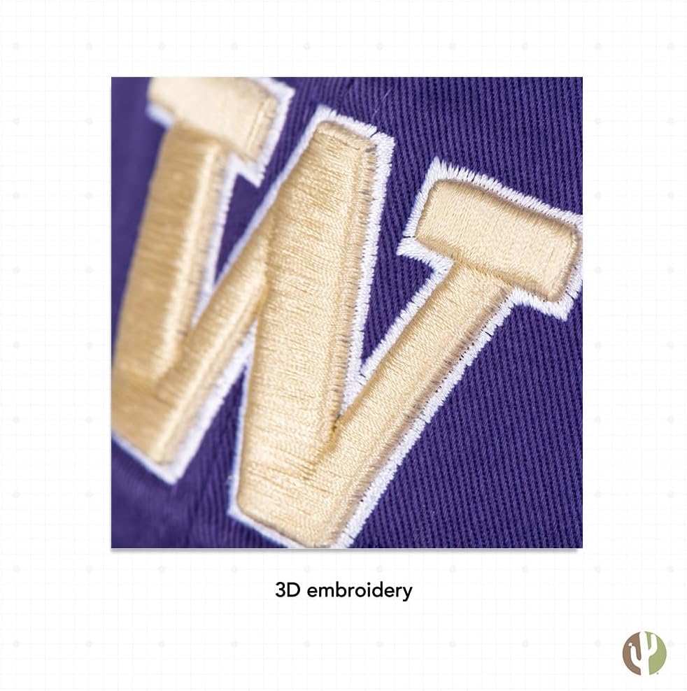 Desert Cactus University of Washington Baseball Hat UW Huskies Husky Brimmed Embroidered Cap Adjustable Cloth Strap Adult - Image 5