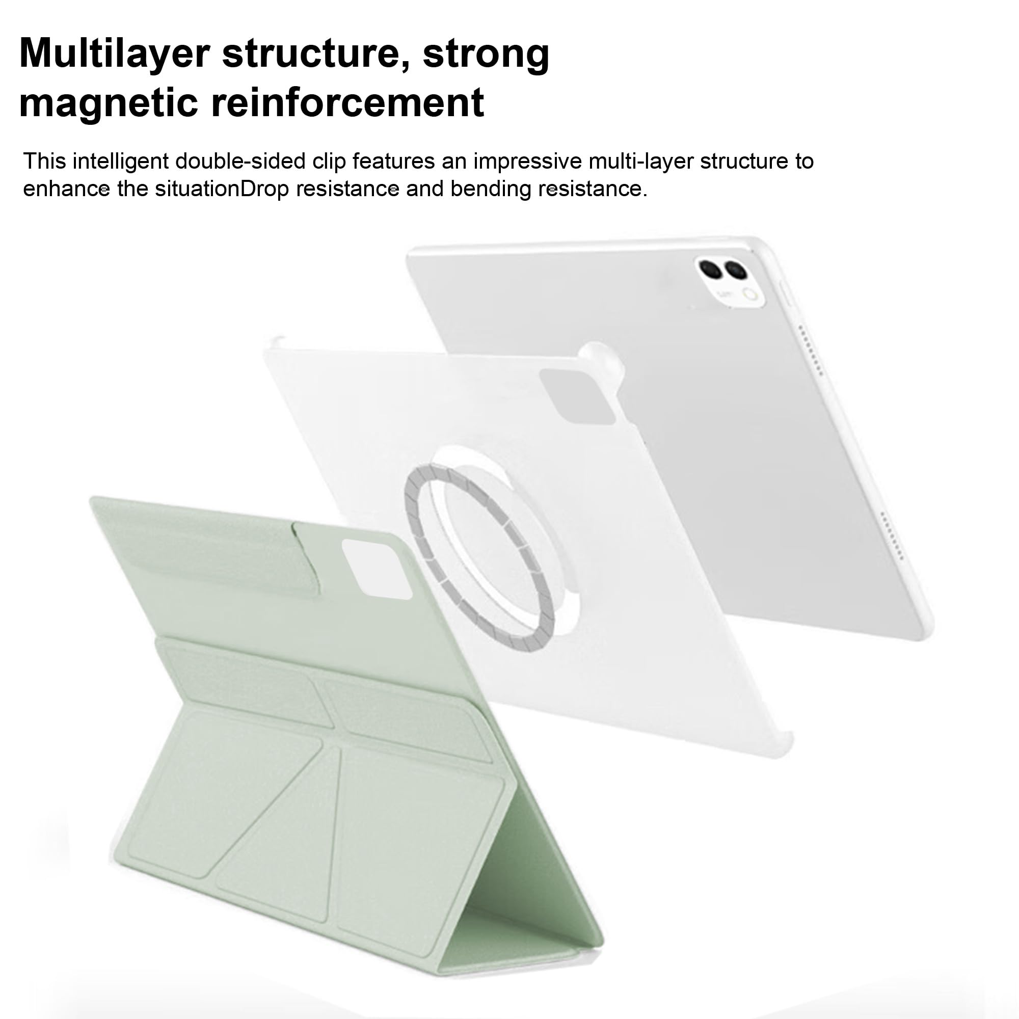 zZjoOoj Etui na tablet Honor MagicPad 4 13,2 cala, obracany o 360° magnetyczny pokrowiec ochronny, automatyczne uśpienie/budzenie, regulowany stojak, zielony matcha