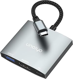 USB C to HDMI Adapter Type-C Multiport HUB AV Adapter with 4K HDMI Output USB 3.0 Port & USB-C PD Fasting Charging Port for MacBook Pro M1/16-20 Air M1/18-20 Ipad pro iMac and Other usbc Devices