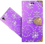 Foneexpert Alcatel OneTouch Idol 3 (4.7') Case, Bling Diamond Butterfly Flowers Leather Kickstand Flip Wallet Bag Case Cover for Alcatel OneTouch Idol 3 (4.7')