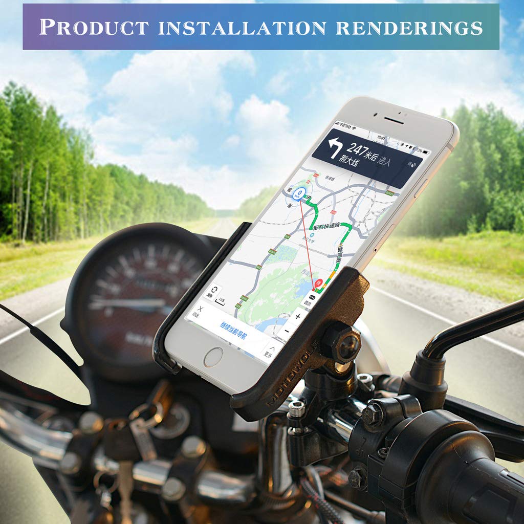 Supporto per telefono per bicicletta, manubrio regolabile per moto, per bici elettriche, mountain bike, scooter e moto da cross