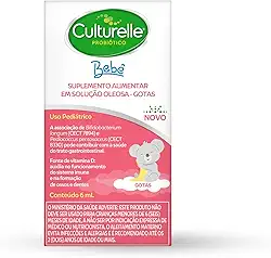Culturelle Probiótico Gotas, Com 2 Cepas Probióticas, Sem Glúten, Sem Lactose, Para Bebês de até 3 meses, Sem Sabor, 6 ml