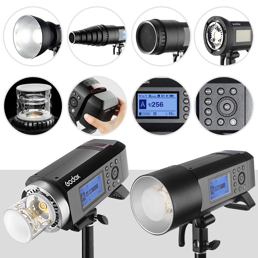 GODOX AD400 Pro TTL Flash Esterno 400W 1/8000 HSS 0,01-1s Tempo di riciclo 30W Lampada da modellazione Monolight Flash Strobo
