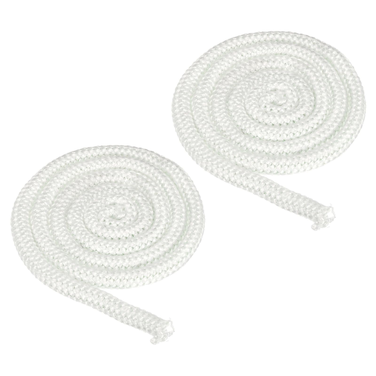 PATIKIL Guarnizione Per Stufa 16mm x 2.5 Metri, 2Pcs Cordone Rotondo In Fibre Di Vetro Resistente Ad Alte Temperature Per Stufe Porte Di Camini, Bianco