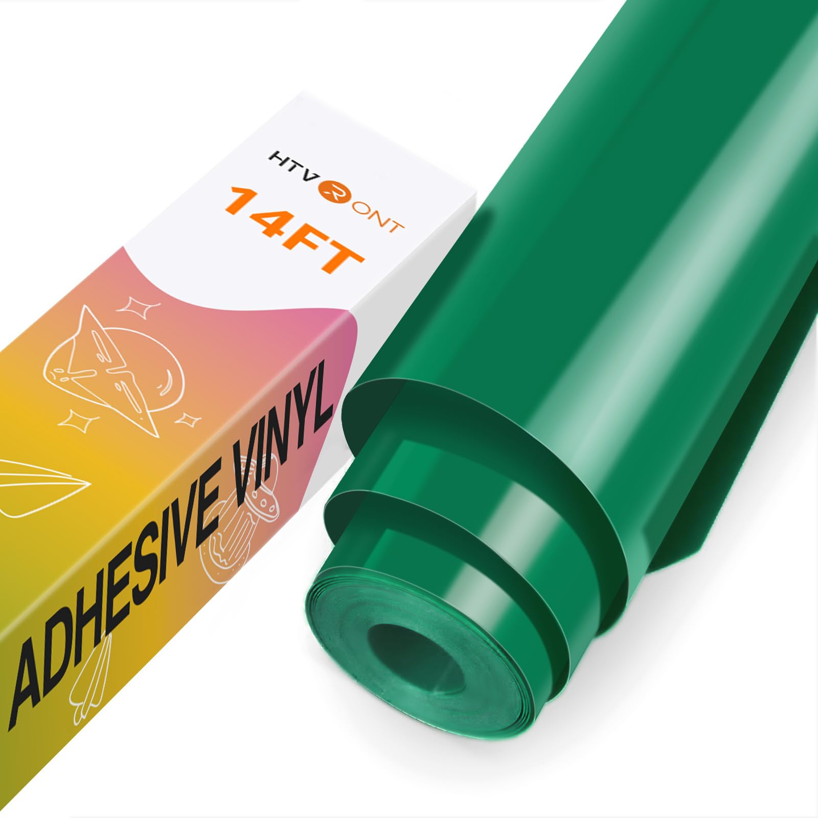 HTVRONT Forest Green Glossy Permanent Adhesive Vinyl Roll 12" x 14FT — image 1