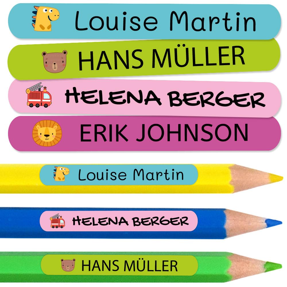 150 Personalised School Name Labels for Pencils. Waterproof Name Stickers โ image 1