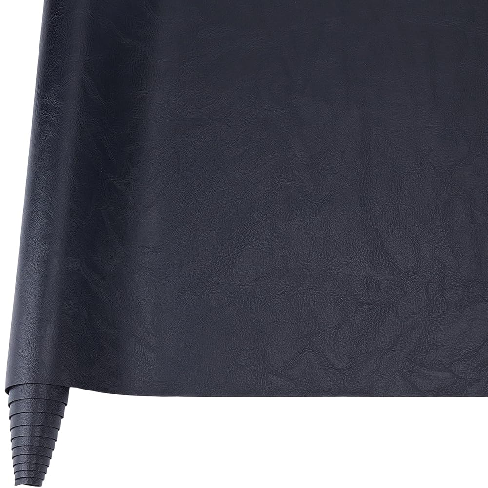 CALFOVERA 135 x 30cm Waterproof Synthetic Vegan Leather Fabric Sheet Soft Faux Leatherette Sheet Smooth Upholstery PU Leather Roll for DIY Crafts Upholstery Furniture(Black)